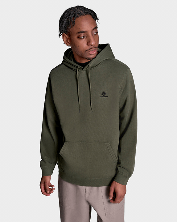 Embroidered Star Chevron Standard-Fit Fleece Hoodie