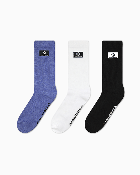 3-Pack Stacked Patch Crew Socks