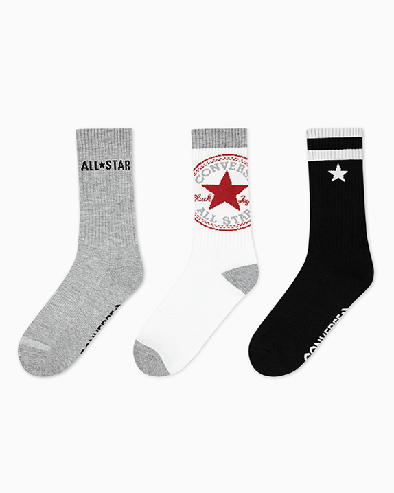 3 páry oversized ponožiek s nášivkou Chuck